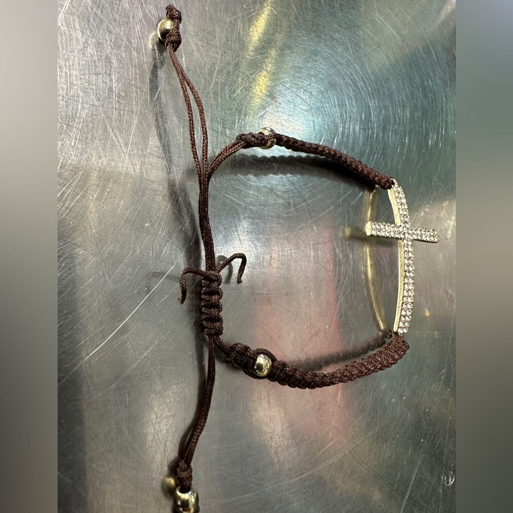 Handmade Adjustable Cross Bracelet - Picture 6 of 10